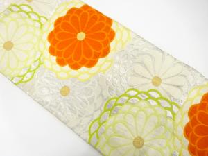 アンティーク　菊模様織り出し袋帯（材料）